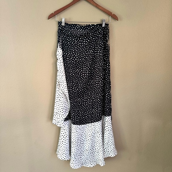 Summersalt Beach to Brunch Polka Dot Wrap Skirt Black White Size Medium - Picture 7 of 7